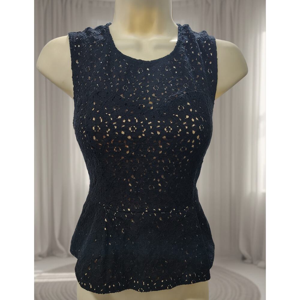 FOREVER 21 Women's Black Lattice Dressy Top Sz S / Small